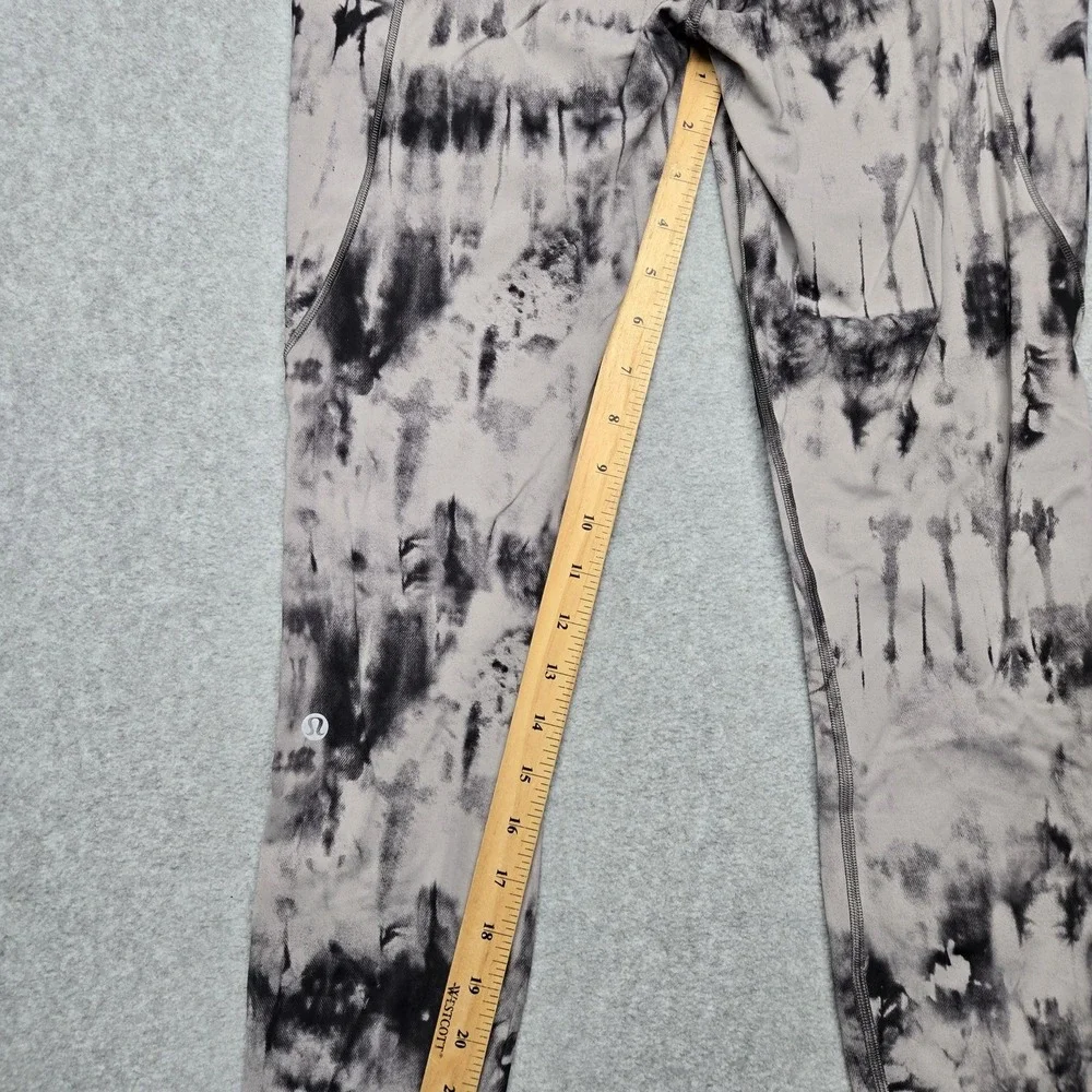 Lululemon Leggings Womens 8 Gray Tie Dye High Rise Ankle Pockets Athletic‎ Yoga